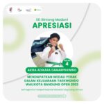 Prestasi Siswa Juara 2 Kejuaraan Taekwondo Walikota Bandung Open 2022 AKIRA ADIKARA DAMARPRAWIRO
